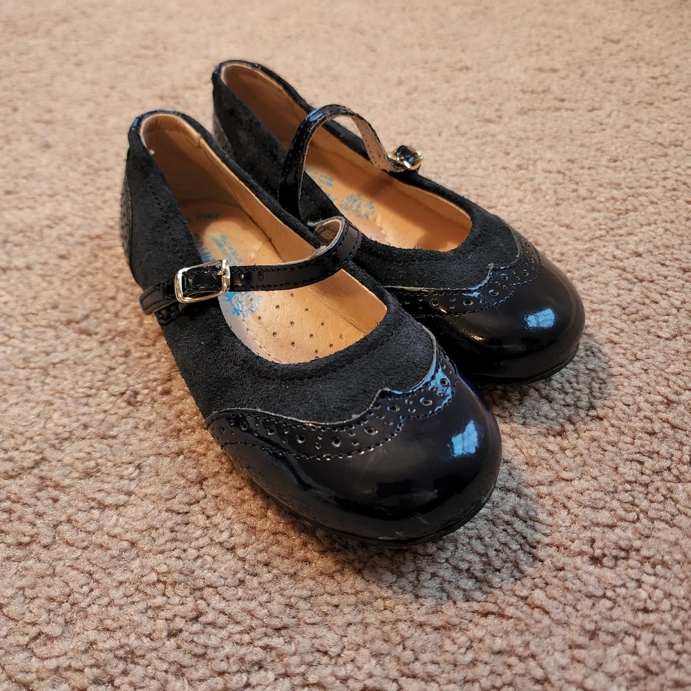 Girls Navy Blue Angelitos Flat Shoes Sz 26EU/9.5US